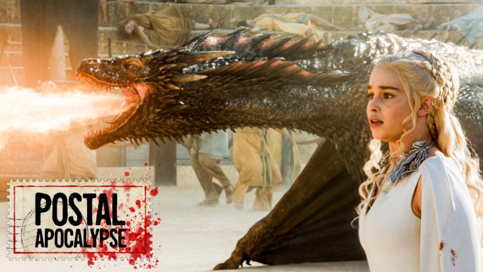 Game of Thrones: HBO. Postal Apocalypse logo by Jim Cooke.