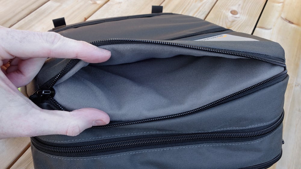 A massive pocket with a soft lining helps keep your sunglasses and smartphone scratch-free. (Image: Andrew Liszewski/Gizmodo)