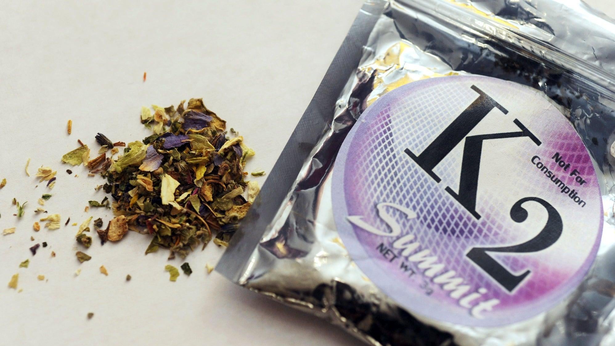 A package of K2, a common brand of synthetic cannabinoid.