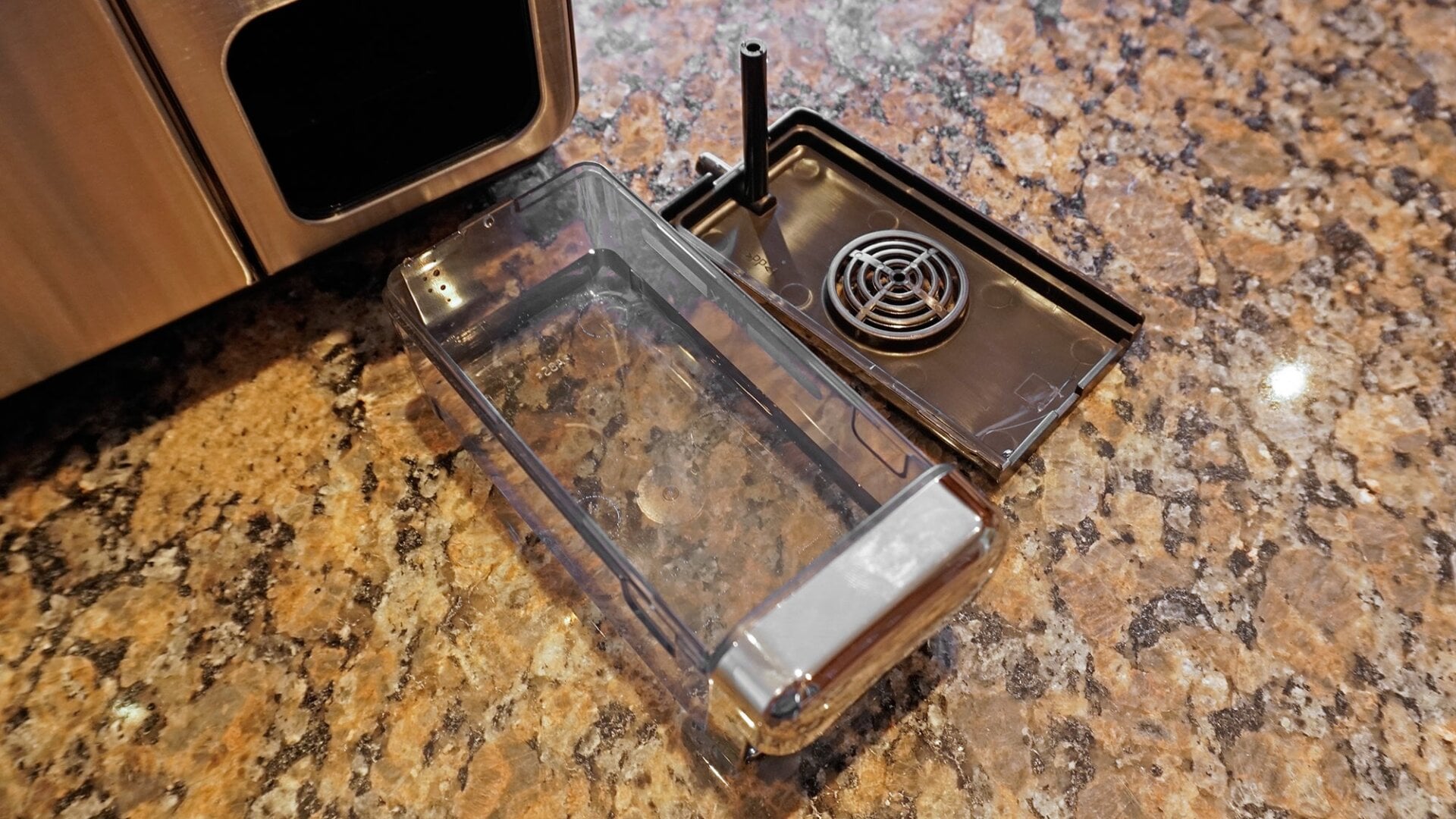 Remembering to keep this water reservoir filled is the trickiest part of using Sharp’s new oven.