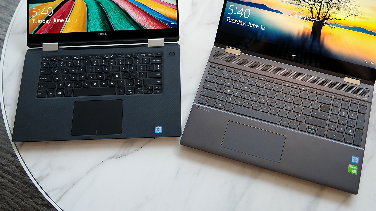 The XPS 15 2-in-1s shallower key travel and centrally located keyboard meant I could type slightly faster on it than the Spectre, but the x360 15's keyboard is definitely more comfortable, and it has a numpad. 