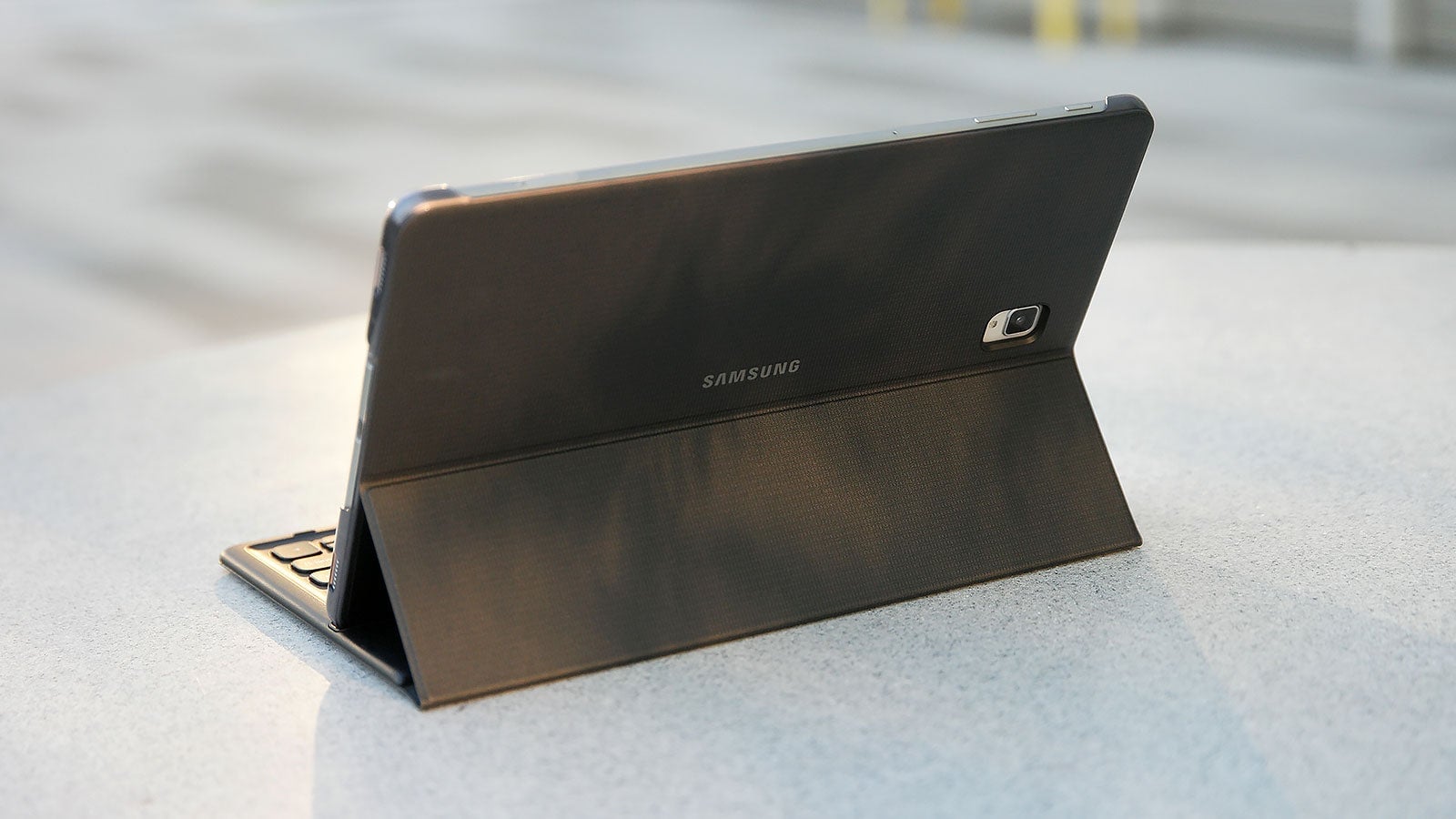 Unlike a Surface or a traditional 2-in-1, the angle of the Tab S4's screen is stuck in one position. 