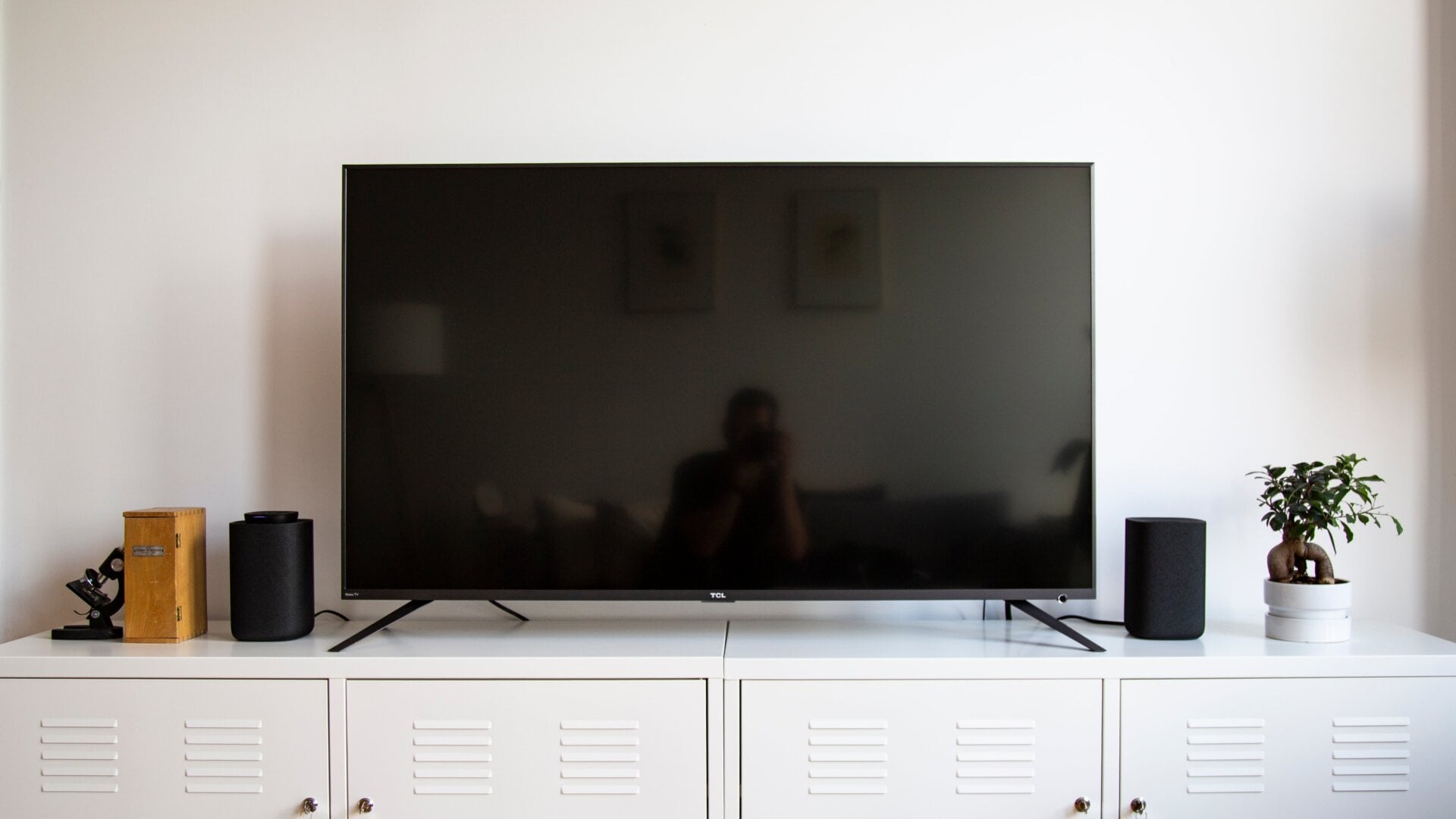 The extent of the Roku Wireless Speakers system is two speakers and a Roku TV.