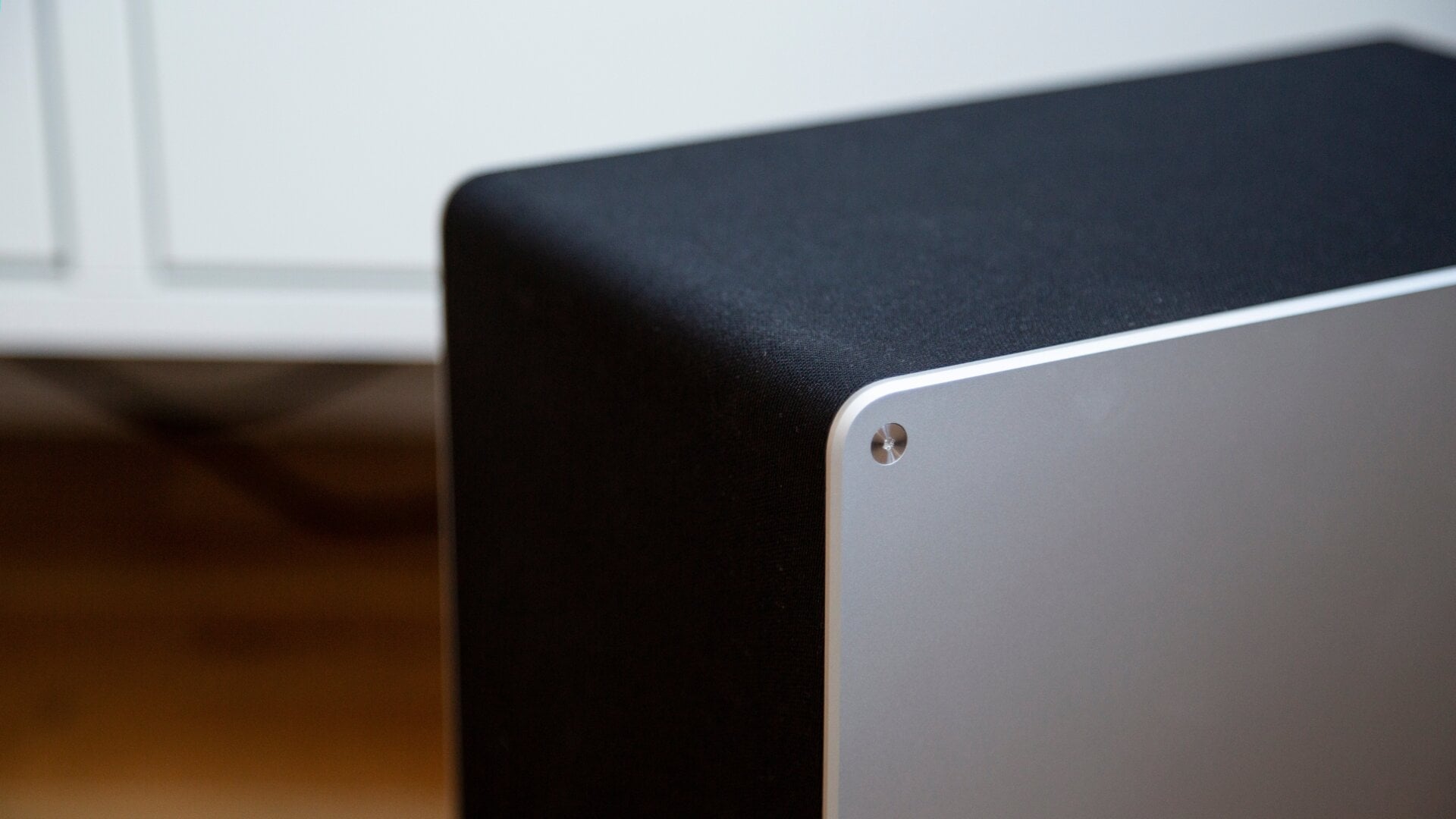 The subwoofer, which tucks away nicely next to a couch