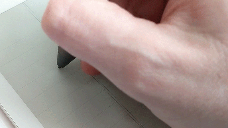 One of the reasons hand-written notes look so beautiful on the DPT-RP1's screen is because it’s actually smoothing them out after you’ve finished a stroke.