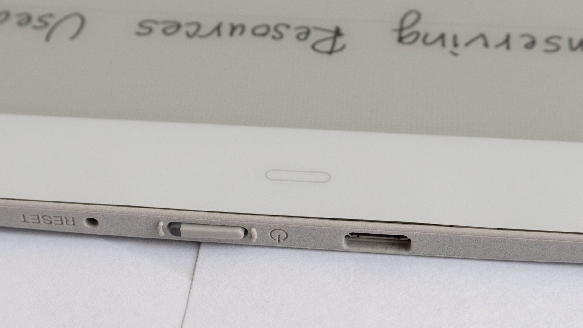 Putting the ‘home’ button (that small white outline) on the top of the DPT-RP1 feels like an odd choice, as does placing the microUSB charging port up there.