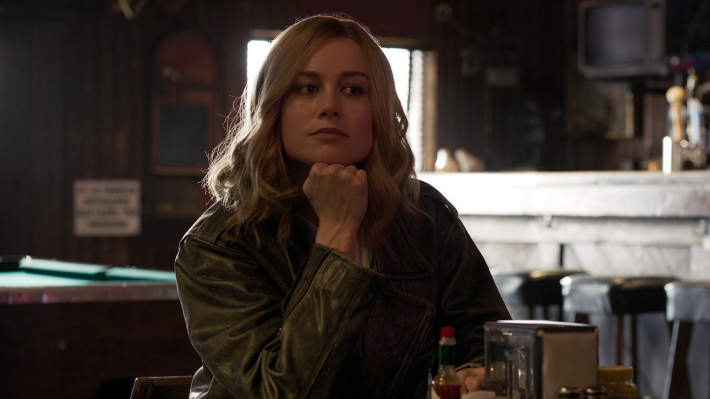 Brie Larson as Carol Danvers.