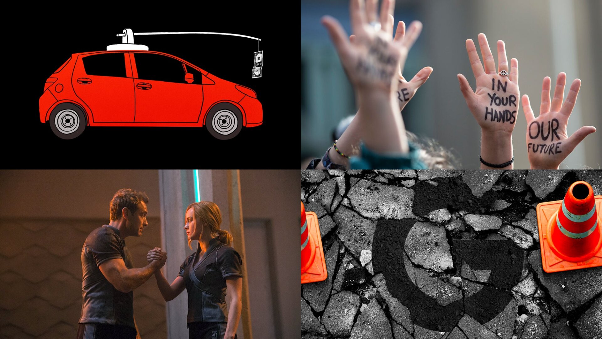 Clockwise from top left: Jim Cooke (Gizmodo); Getty; Elena Scotti (Shutterstock); Marvel Studios.