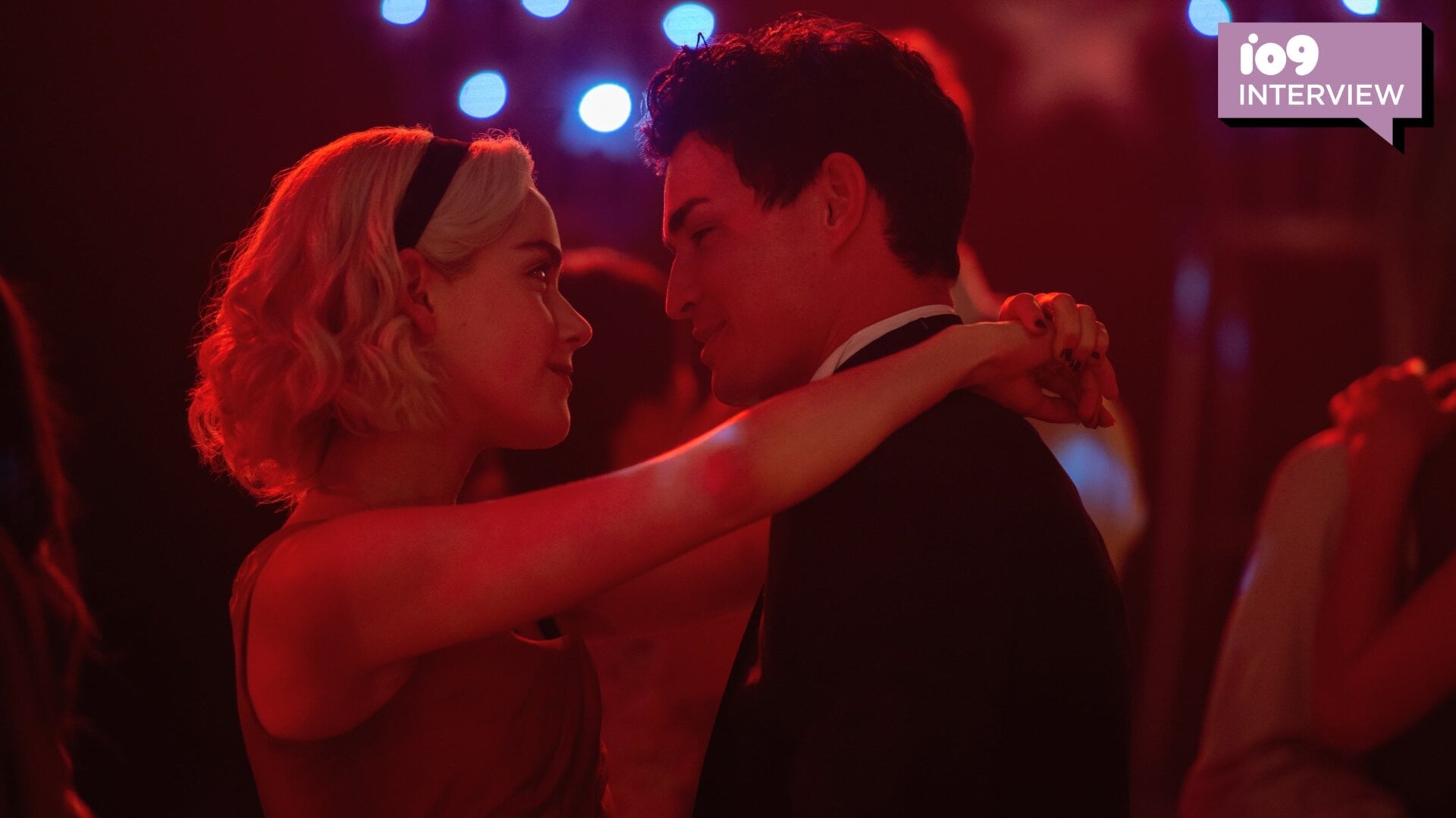 Sabrina (Kiernan Shipka) and Nick (Gavin Leatherwood) at the Valentine’s Day dance in Chilling Adventures of Sabrina.