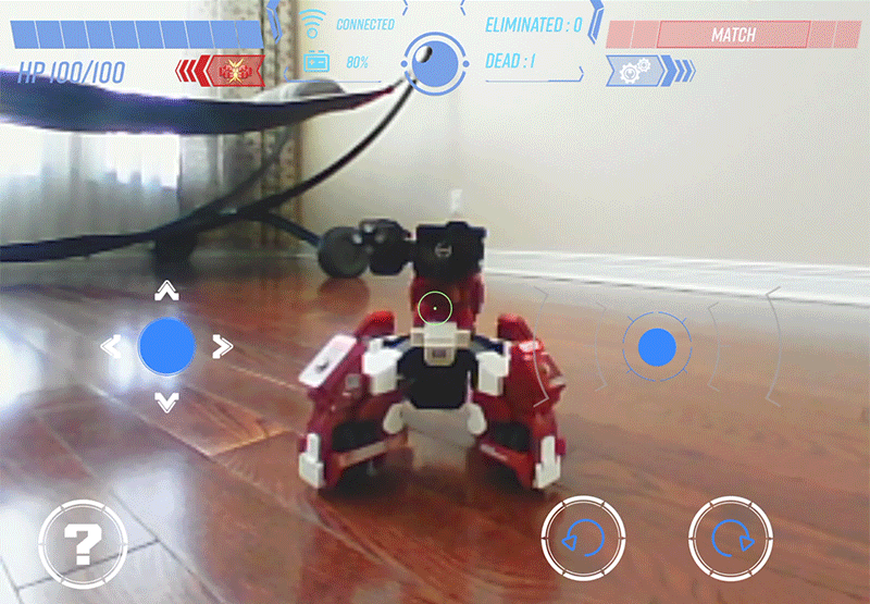 Geio’s touchscreen controls can be a challenge, but the first-person view lets you pilot the robot without taking your eyes off the screen and controls.