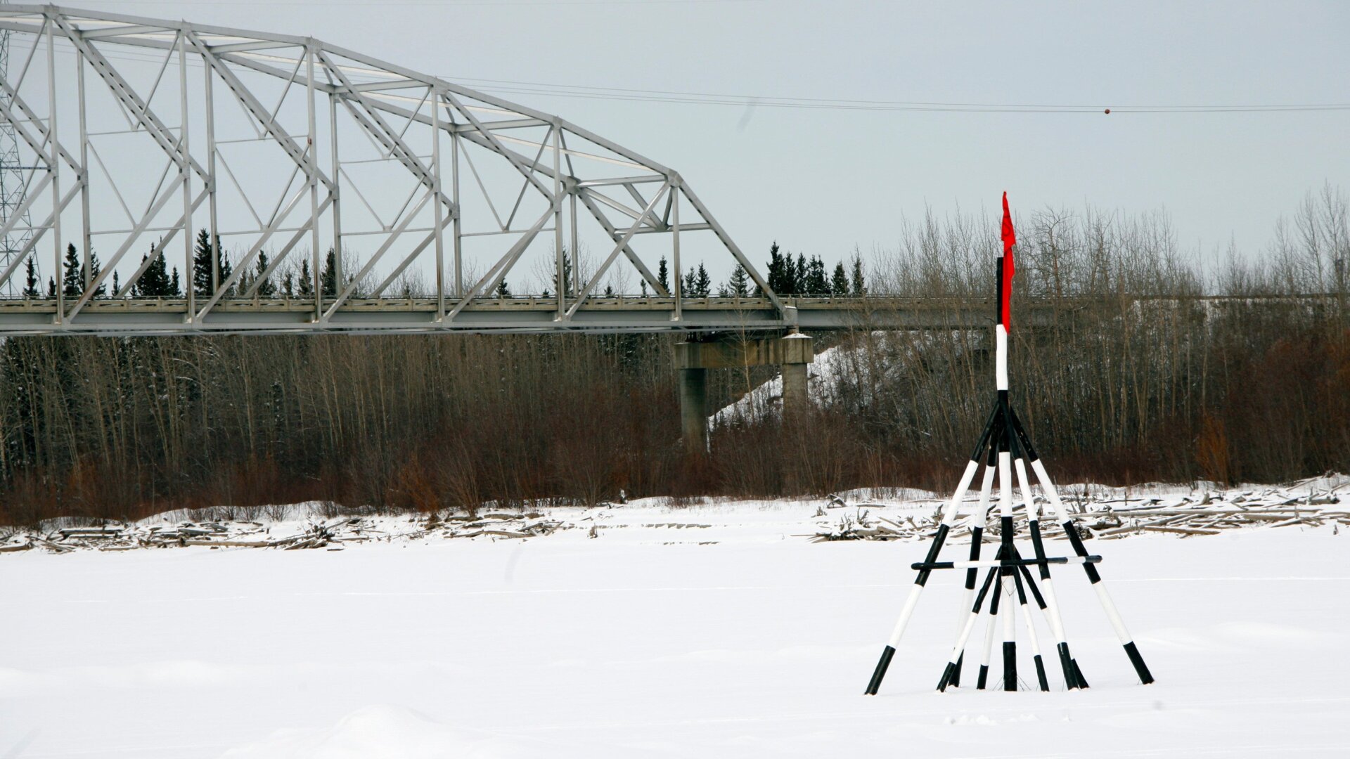 The Nenana Ice Classic Tripod, seen here in 2008, when the prize was $303,895 and wasn’t won until May 7.
