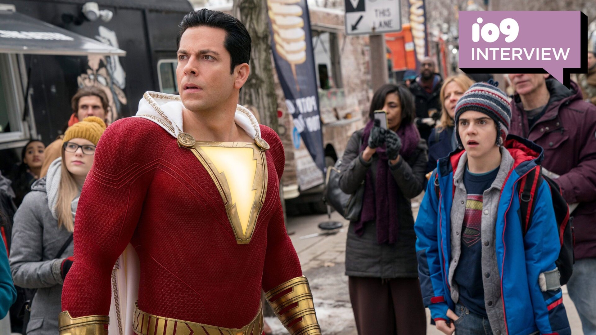 Shazam and Freddy witnessing something alarming.