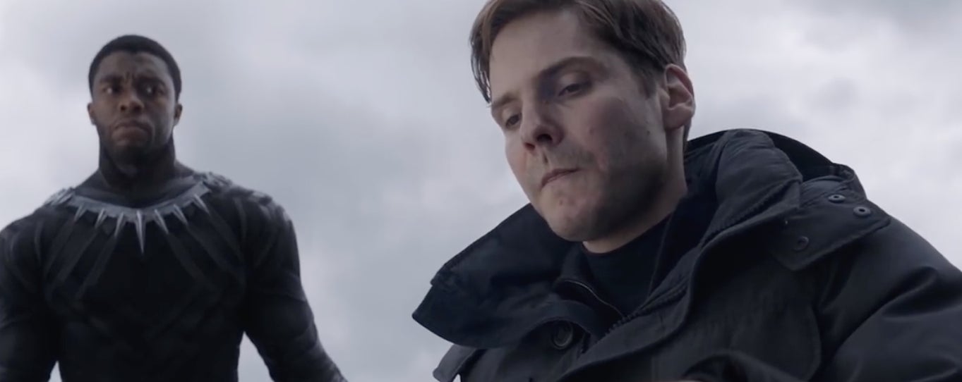 T’Challa (Chadwick Boseman) confronts Zemo (Daniel Bruhl) in 2016's Captain America: Civil War.