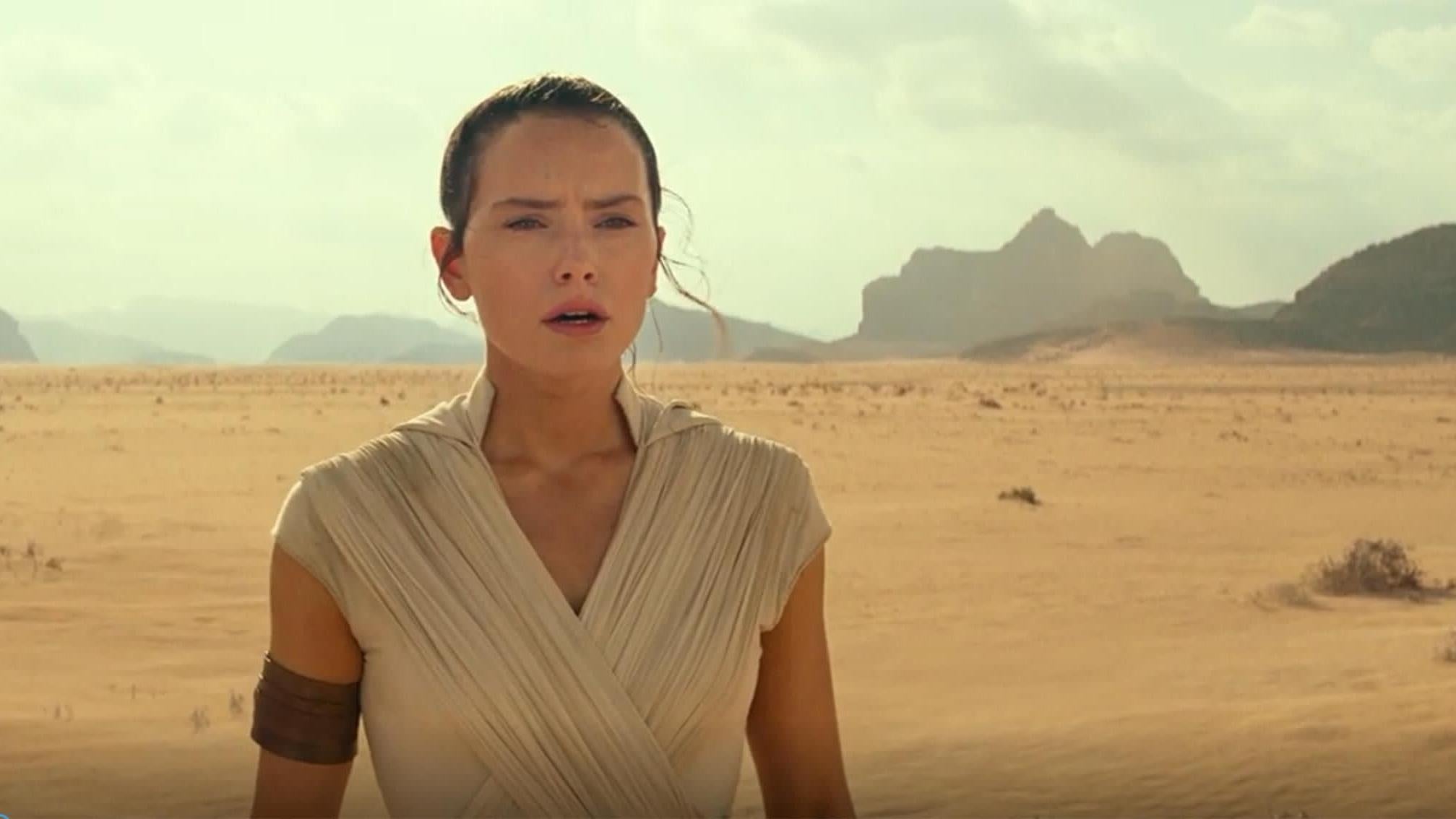 Rey (Daisy Ridley) faces a familiar threat in The Rise of Skywalker trailer.