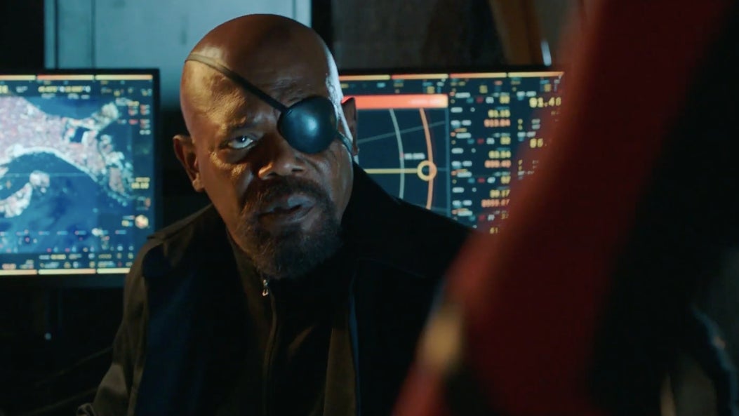 Nick Fury in Spider-Man: Far From Home.