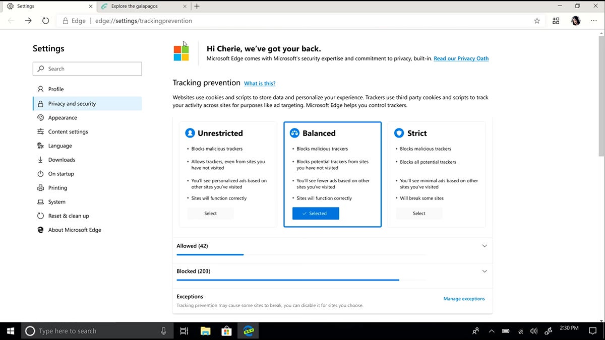 Screenshot: Microsoft
