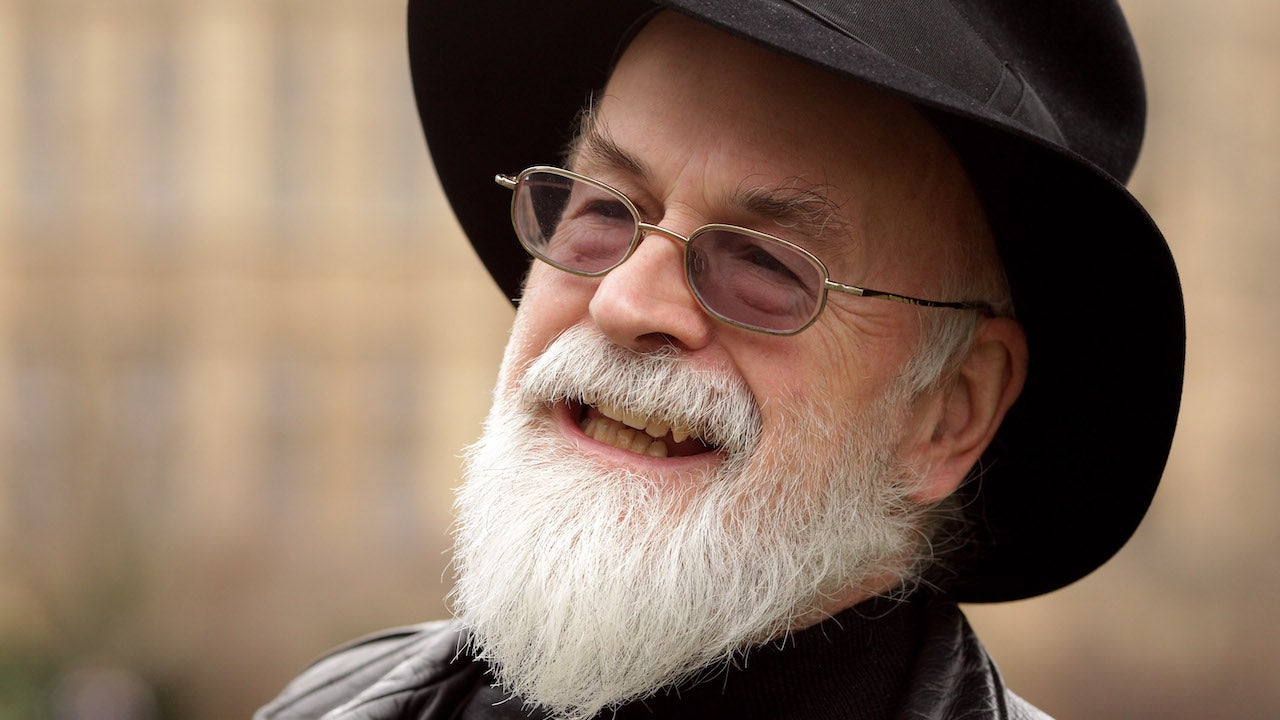 The late Terry Pratchett speaks to reporters on February 25, 2010 in London, England