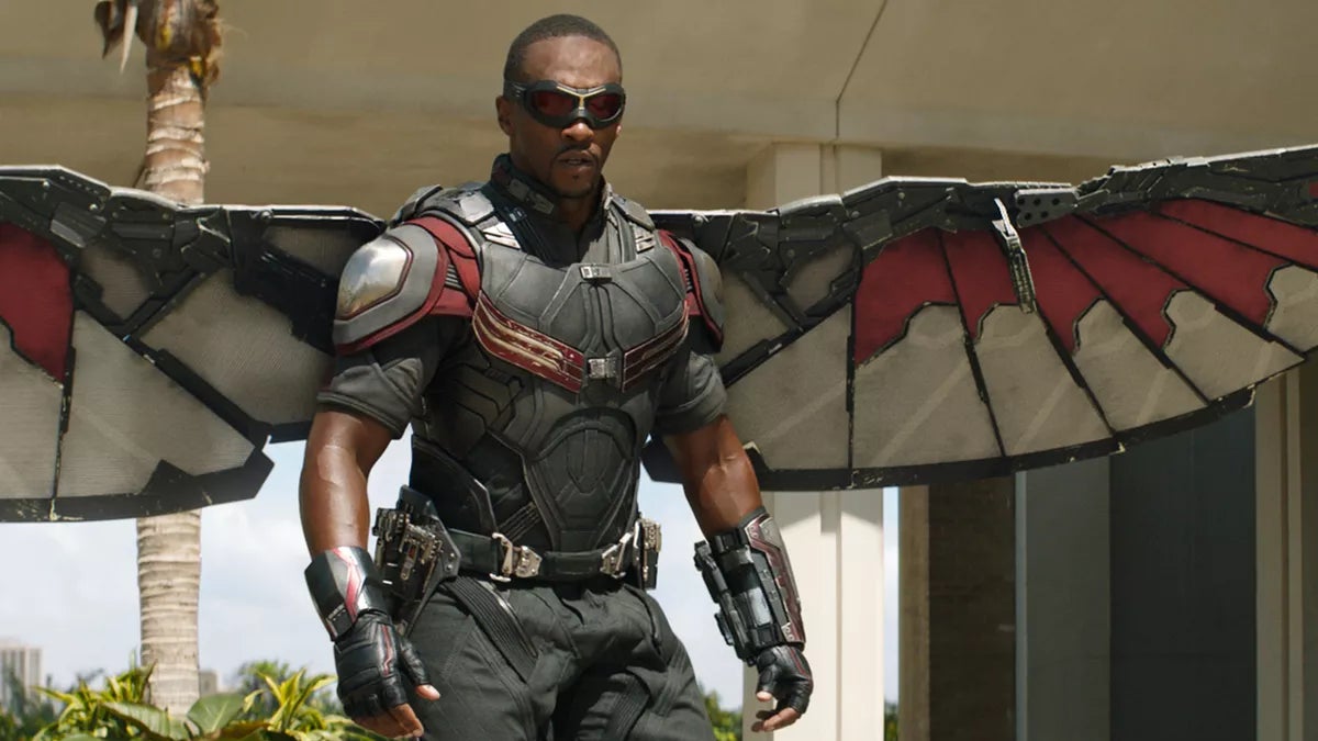 Anthony Mackie as the Falcon.