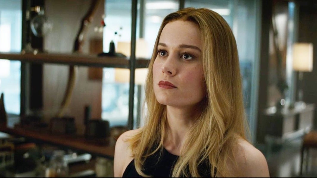 Brie Larson as Captain Marvel.