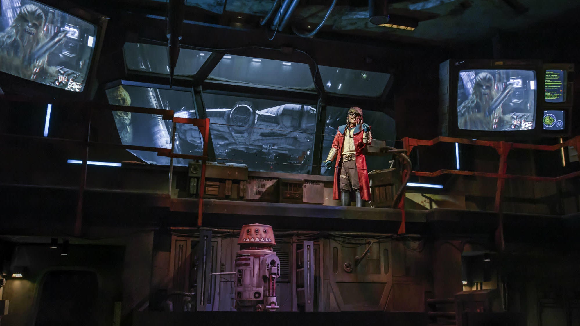 A glimpse inside Millennium Falcon: Smugglers Run at Star Wars: Galaxy’s Edge.