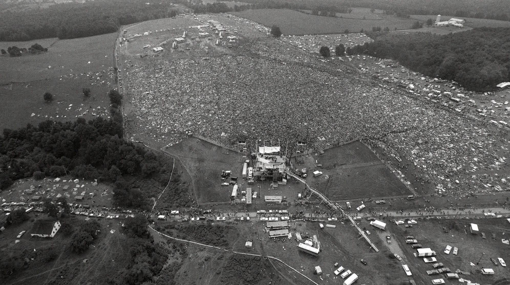 The Woodstock music and art festival, 1969.