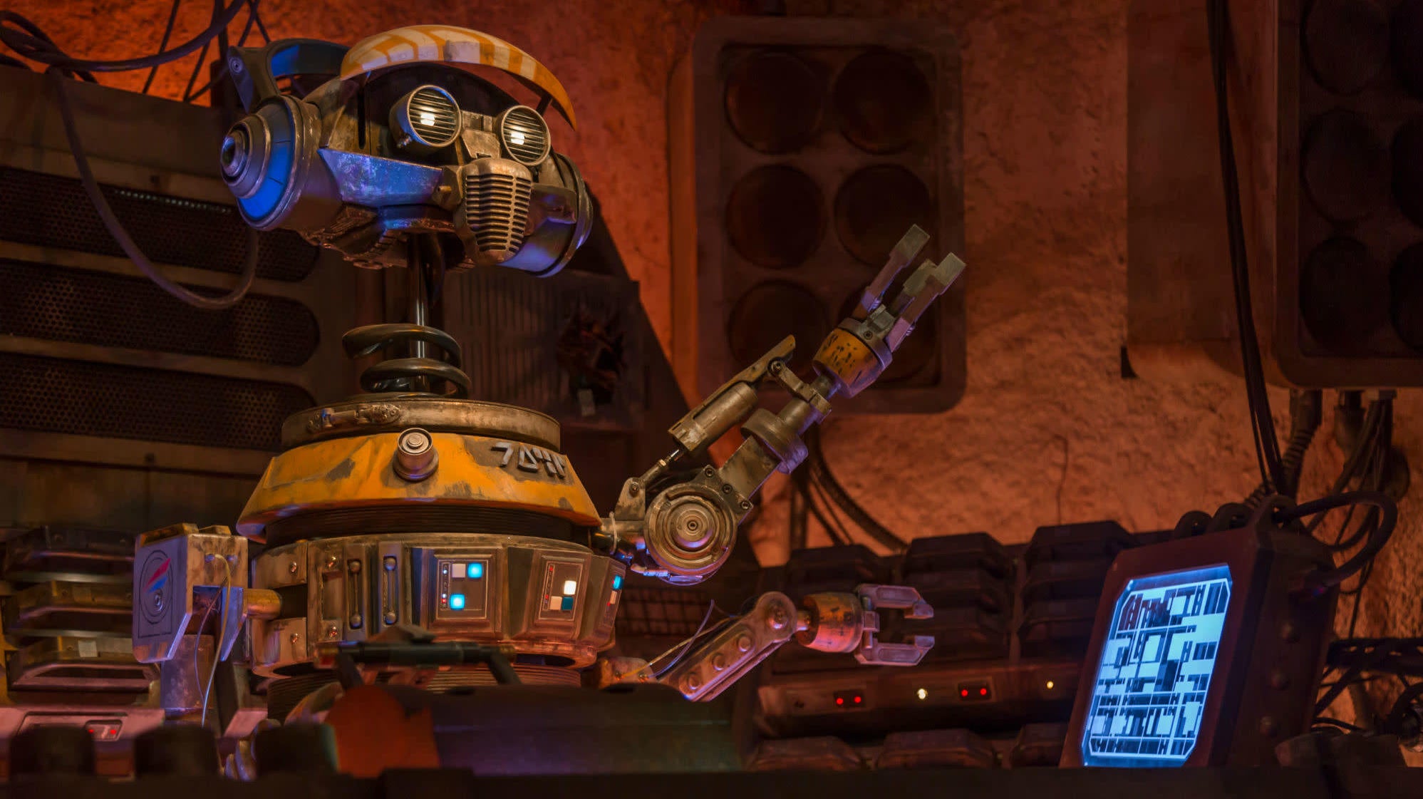 DJ R-3X used to fly for Star Tours, but he’s now a DJ on Batuu.
