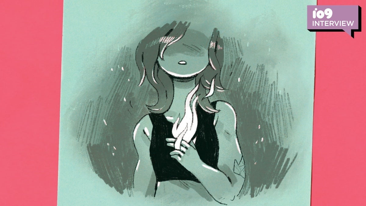 A section from the cover of Noelle Stevenson’s graphic novel memoir, The Fire Never Goes Out. All images: HarperCollins/Stevens.