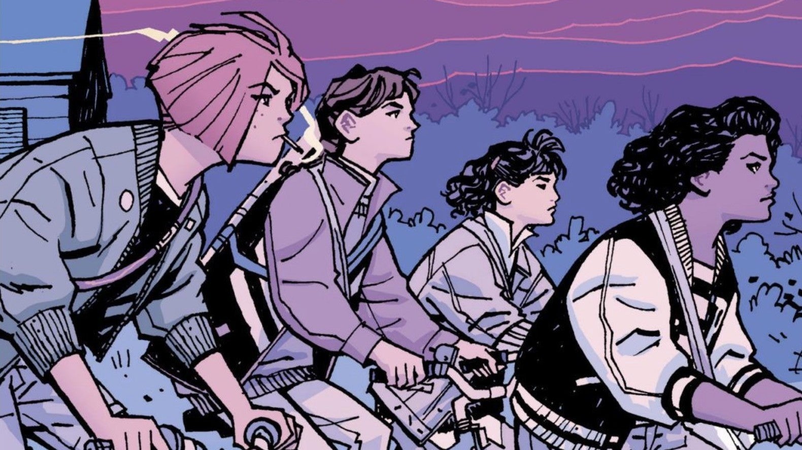 An image from Paper Girls, illustrated by Cliff Chiang