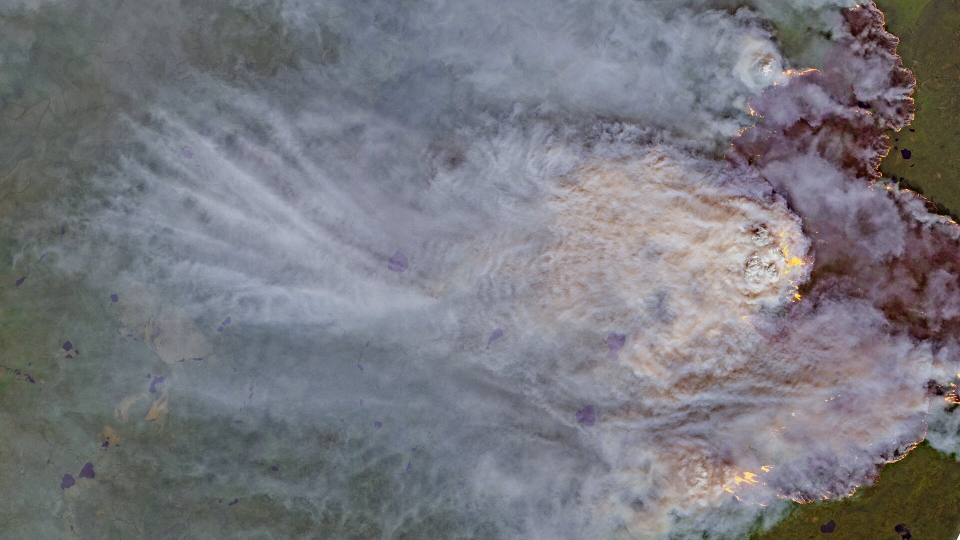 Wildfires burning in Siberia on July 23.