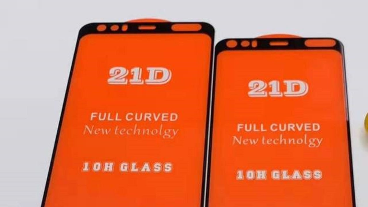 A leaked image purportedly of Pixel 3 screen protectors.
