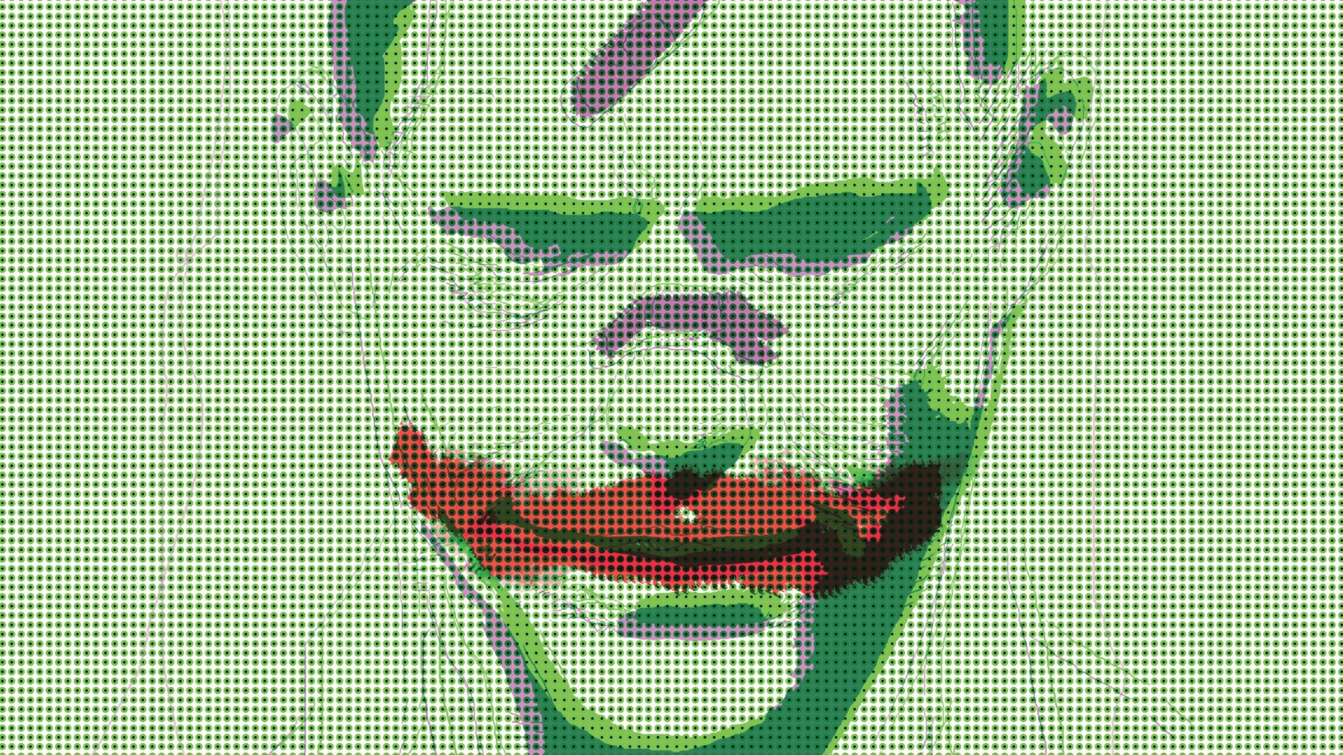 The Joker cracking a smile.