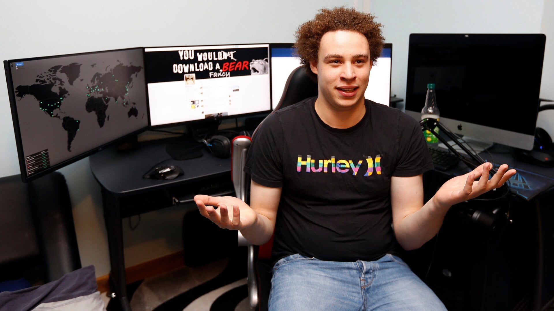 British IT expert Marcus Hutchins speaks during a 2017 interview in Ilfracombe, England.
