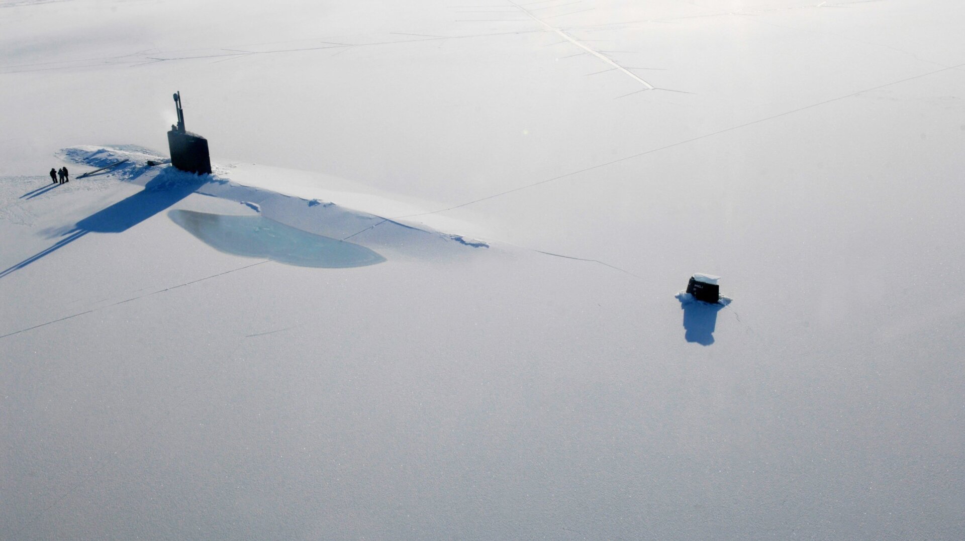 That’s a Navy-level ice-breaking submarine in the Arctic Ocean.