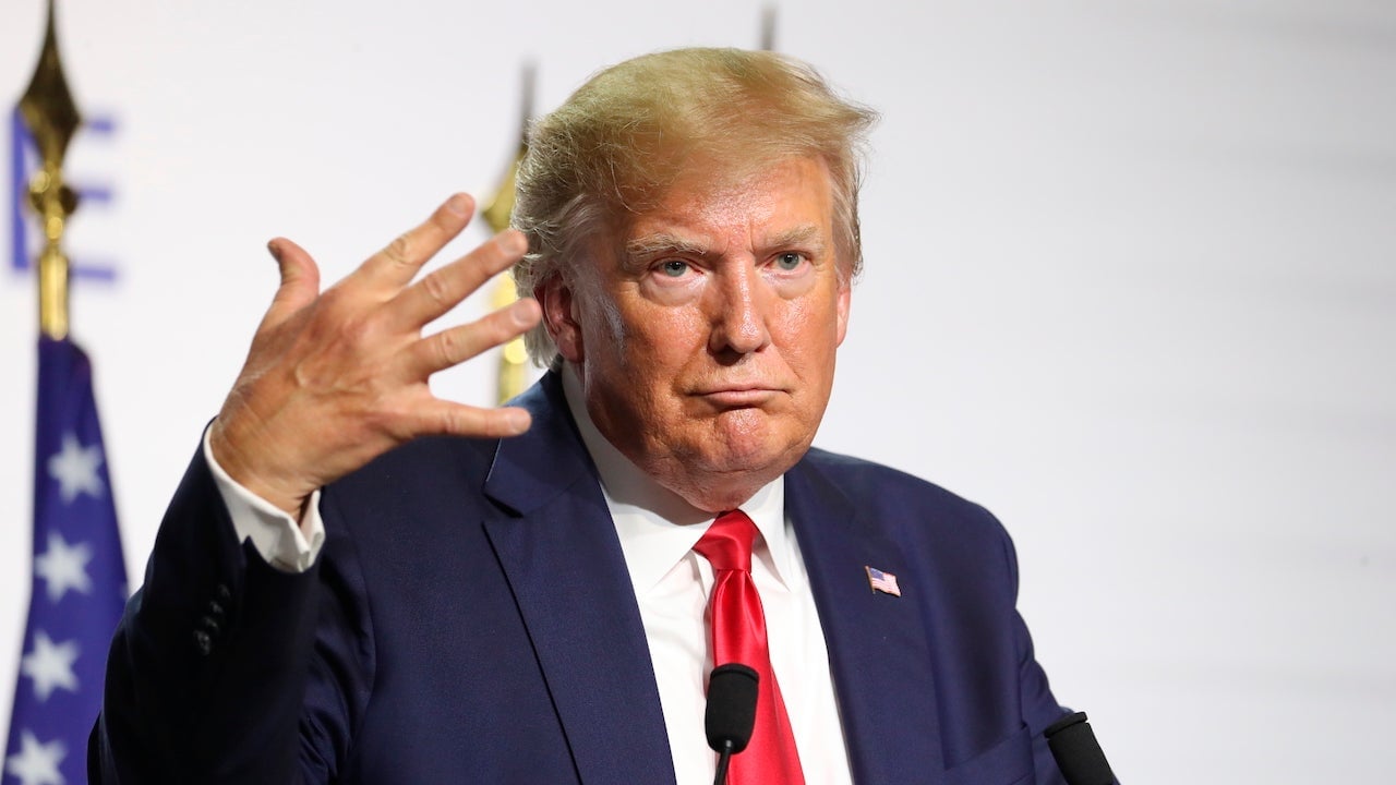 Donald Trump, full time white supremacist and part time president, at the G7 summit in Biarritz, France on August 26, 2019.