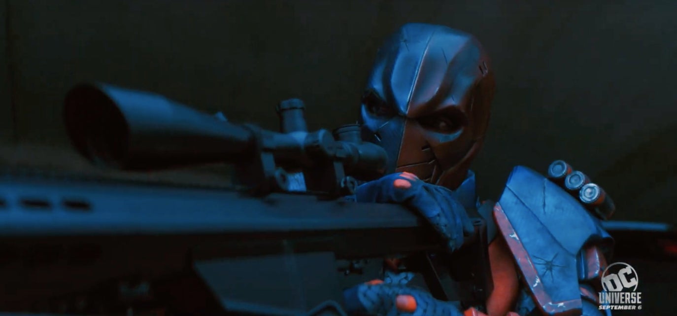 Slade Wilson preparing to murder an unsuspecting target.