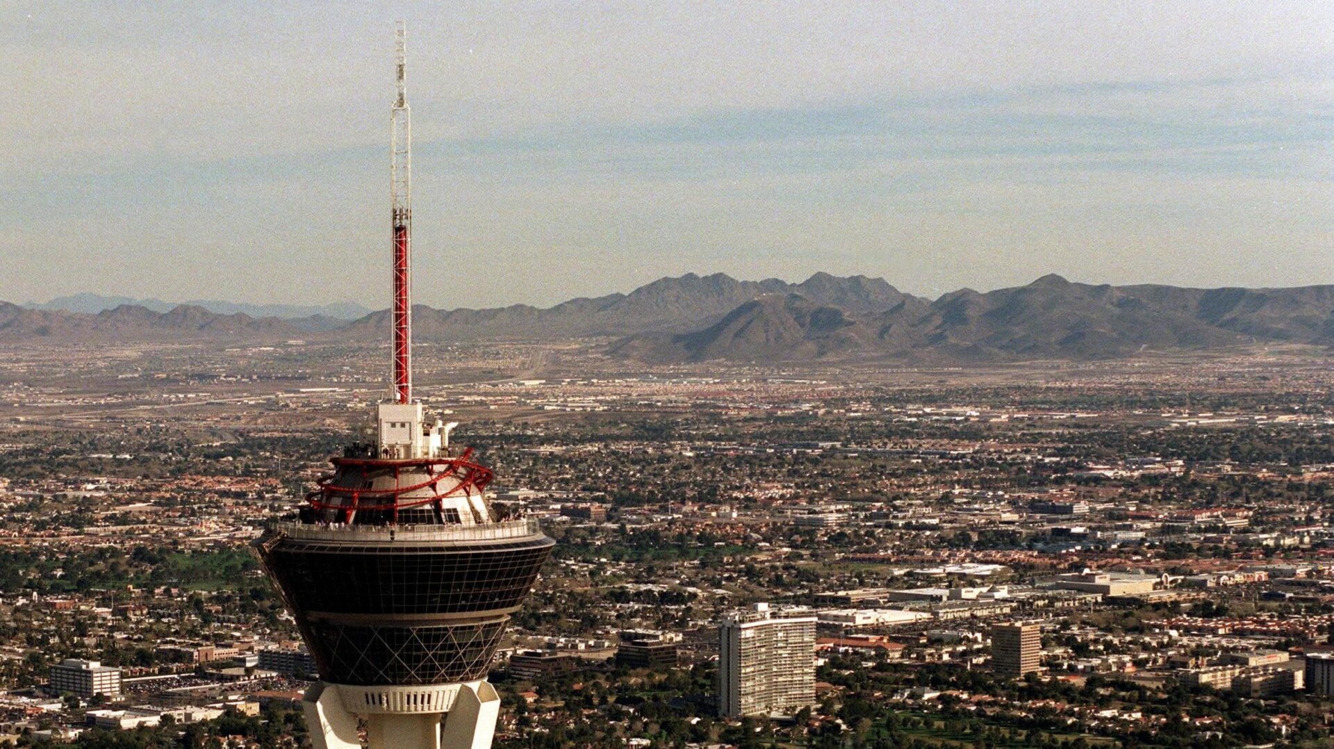 The Stratosphere Hotel on the Las Vegas Strip in the Nevada Desert.