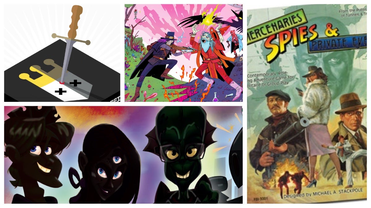 Clockwise from left: Reigns: The Council; Cast Out the Conjurer; Mercenaries, Spies & Private Eyes; and the latest One Night expansion set.