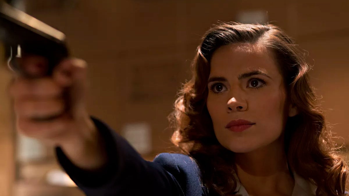 Hayley Atwell as Peggy Carter.