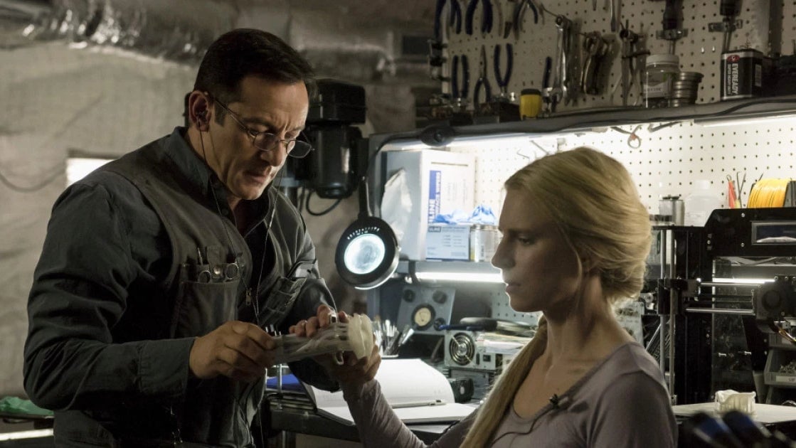 Brit Marling and Jason Isaacs in The OA.