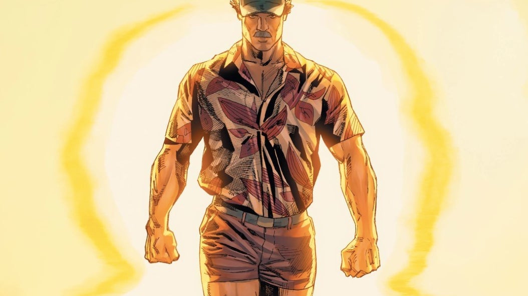 Bruce Wayne showing off the goods.