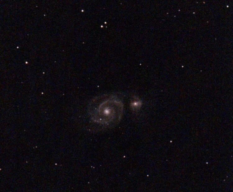 The Whirlpool Galaxy, imaged by Stellina
