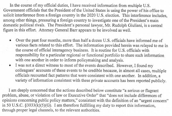 Screenshot: Whistleblower complaint