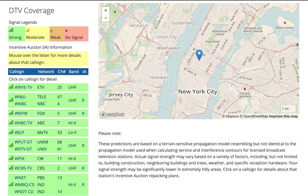 Quite a few channels reaching the Gizmodo office have changed as a result of auction. 