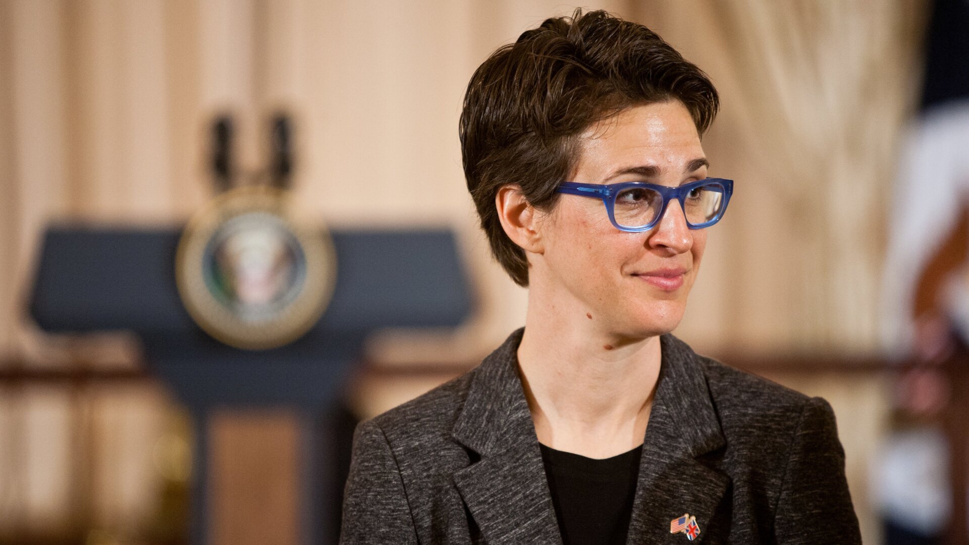 Rachel Maddow. Dig those glasses, right?