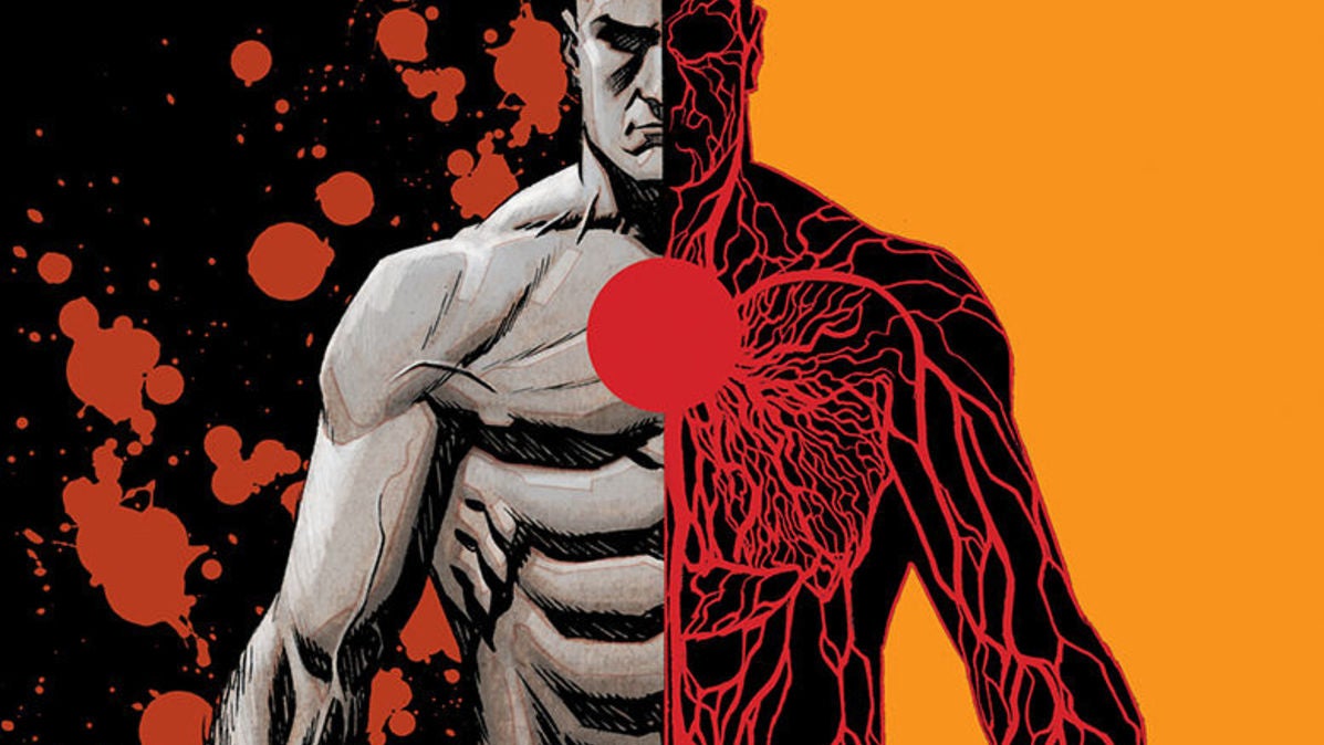 Bloodshot, and some of his blood.