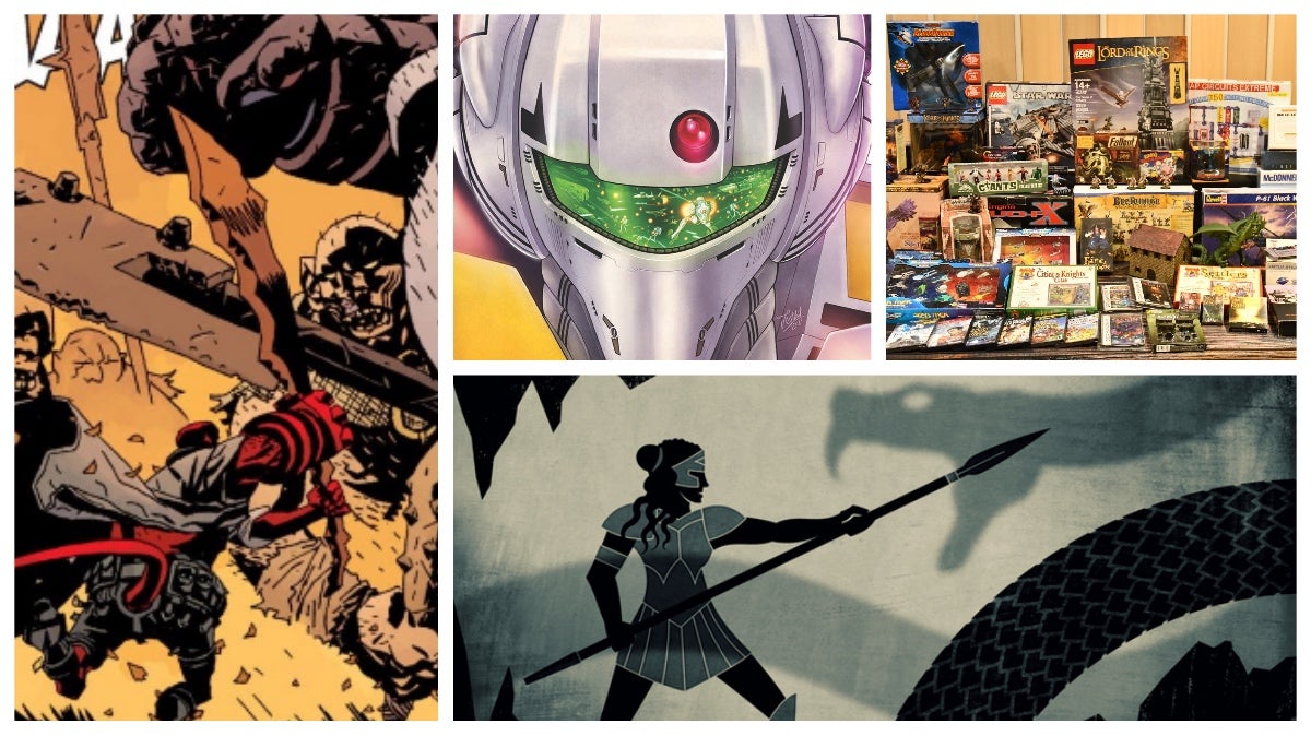 Clockwise from left: Hellboy: The Wild Hunt, Robotech, Cape Fear Games, and Agon.