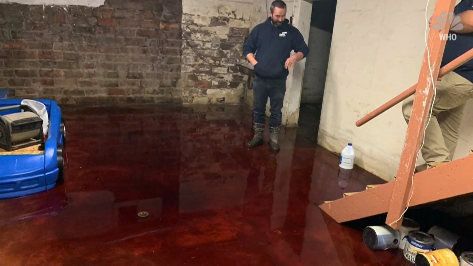 Blood. An ocean of blood. I wondered how many blood drops of blood there are in this blood ocean. I wondered how much is in... in a drop. I wondered, how I - let’s just say there are possibly... ...Take this, and multiply by the volume of the water in the ocean, ‘cause it’s blood, a blood ocean, and the water... I found, I found it out, there’s trillions of gallons-