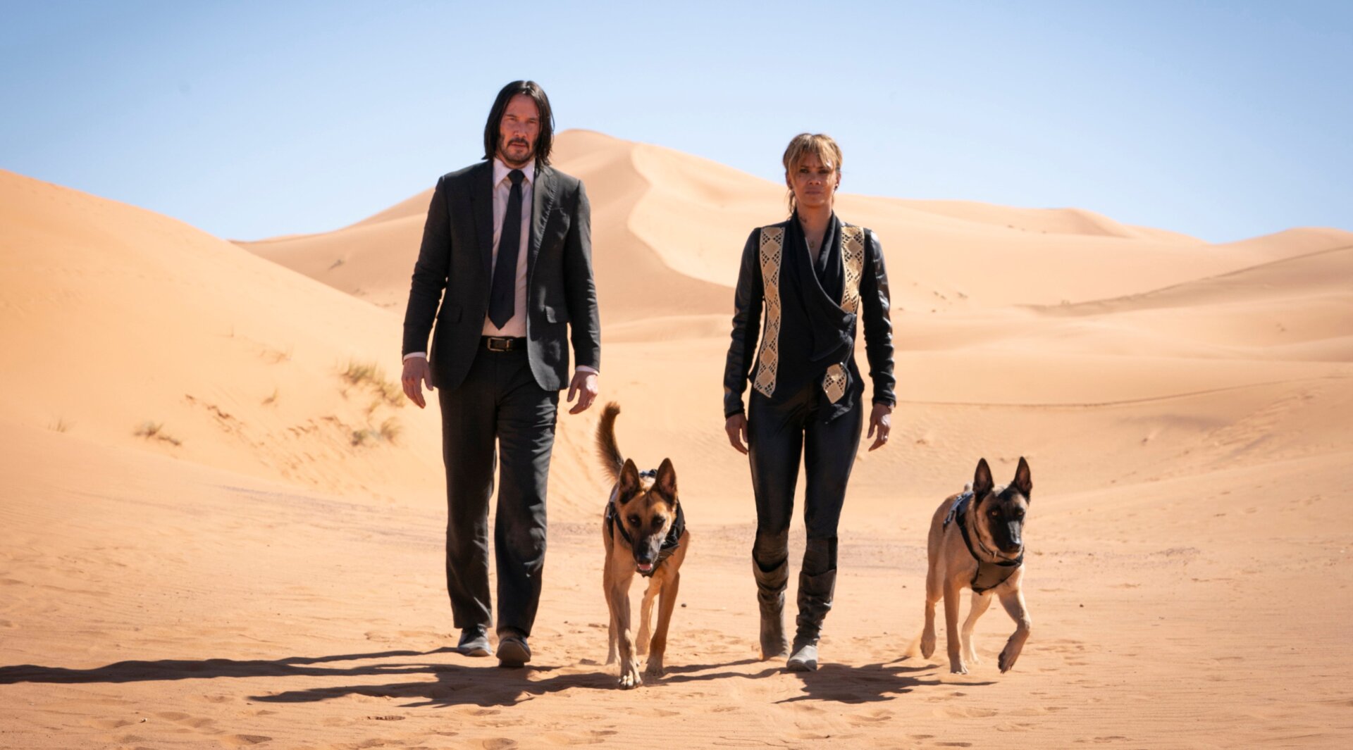Keanu Reeves and Halle Berry in John Wick: Chapter 3—Parabellum.