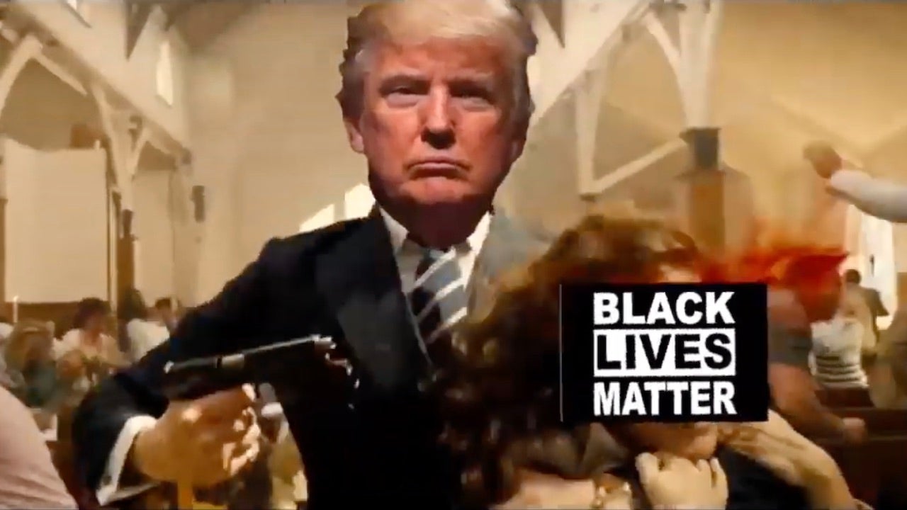 President Donald Trump depicted in an edited mass shooting video shown at his Miami resort over the weekend