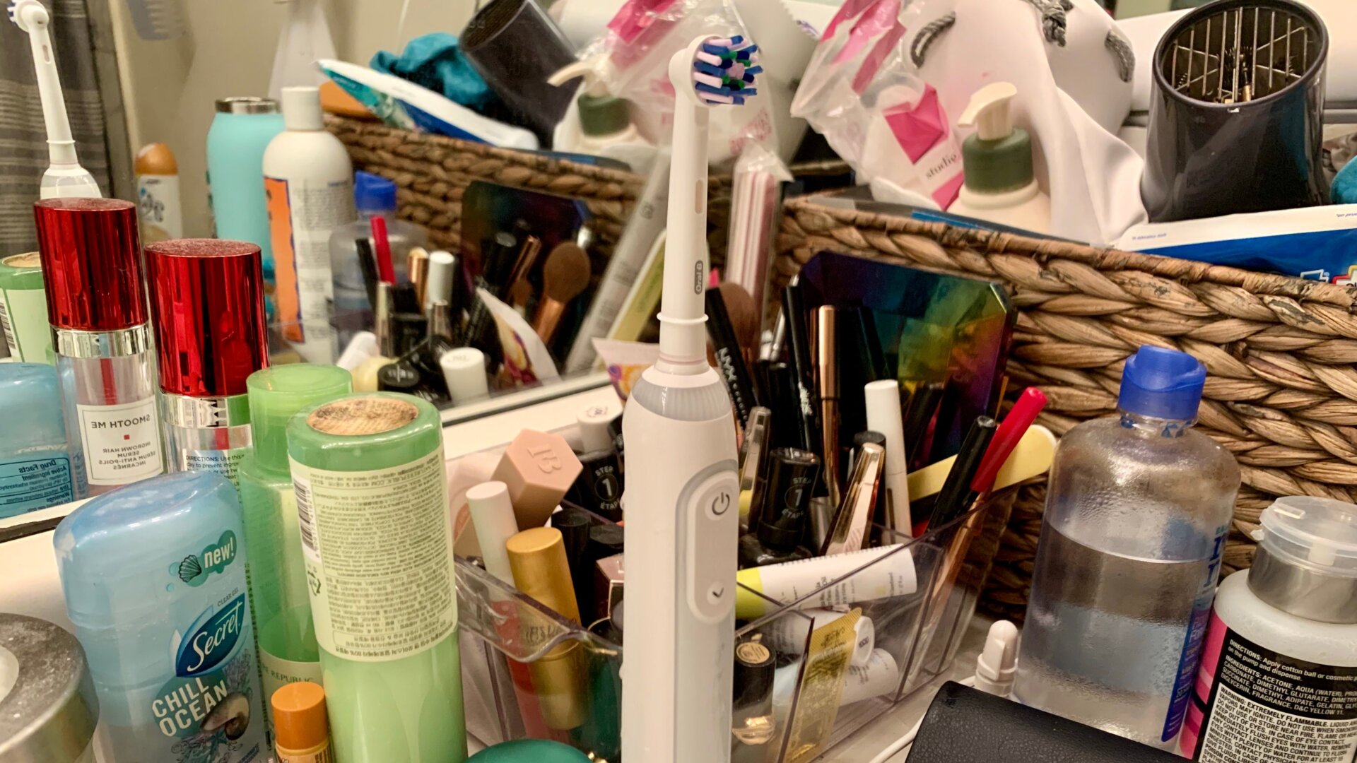 Don’t judge my bathroom or skincare collection. 